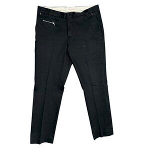 Energie Gold Cotton Trousers Black Pants Made in Italy Zipper Pockets 34x30